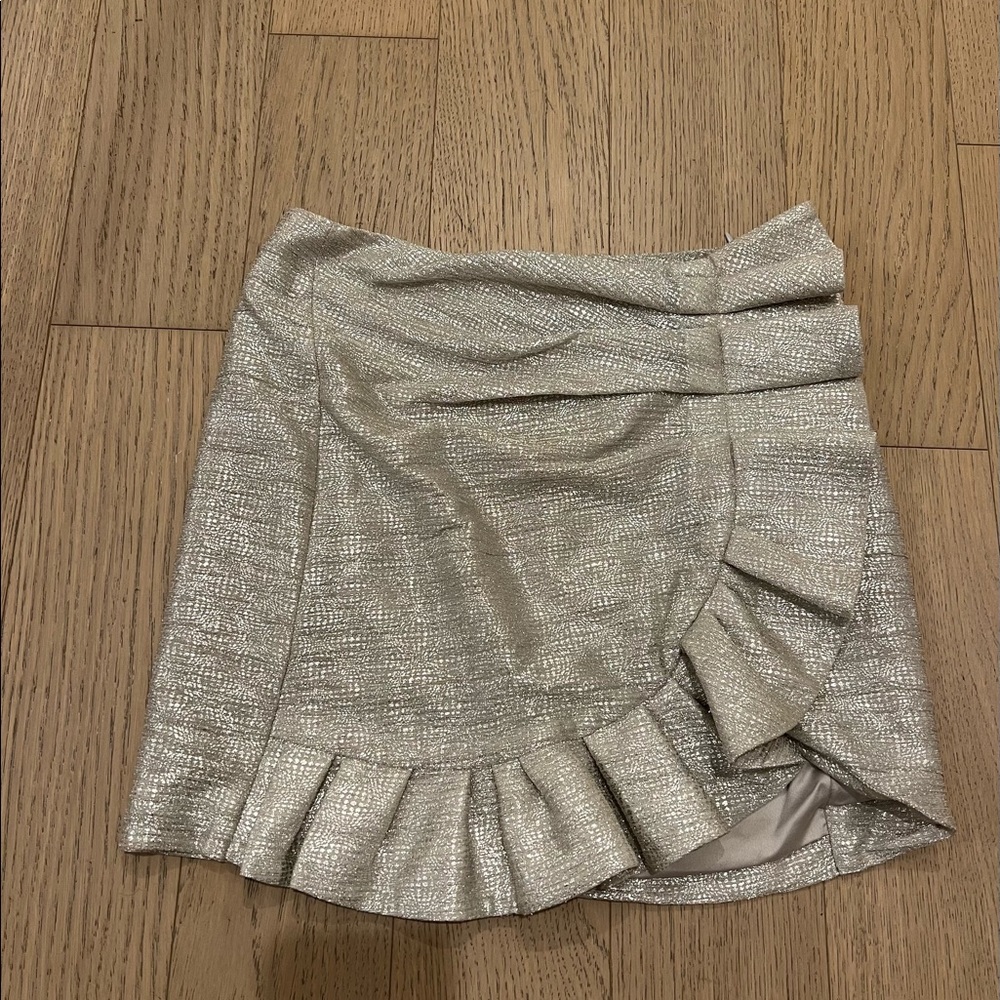 Jonathan simkhai ruffled metallic jacquard miniskirt